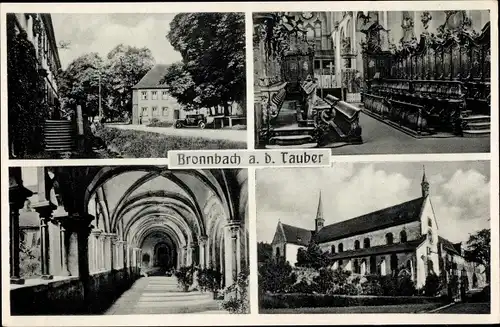 Ak Bronnbach Reicholzheim Wertheim im Main Tauber Kreis, Kirche, Innenansicht, Gang, Chorgestühl