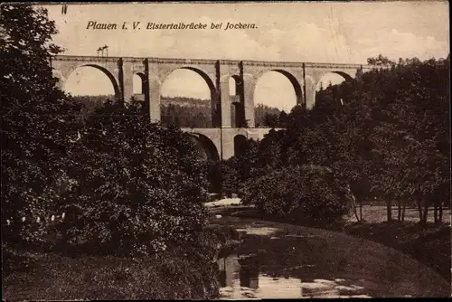 Ak Jocketa Pöhl im Vogtland, Elstertalbrücke