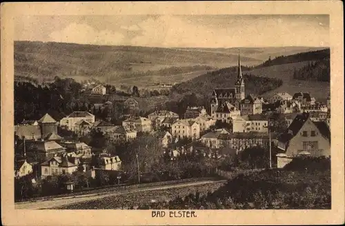Ak Bad Elster im Vogtland, Ortsansicht, Kirche