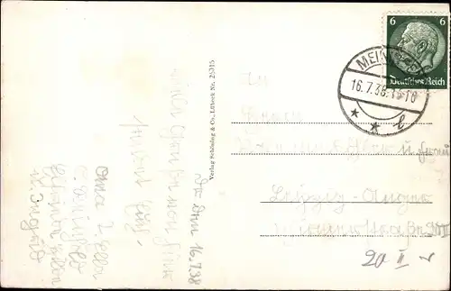 Ak Meiningen in Thüringen, Teich im englischen Garten, Schwäne