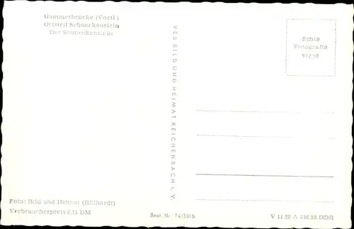 Ak Schneckenstein Hammerbrücke Muldenhammer im Vogtland, Schneckenstein mit Wanderern