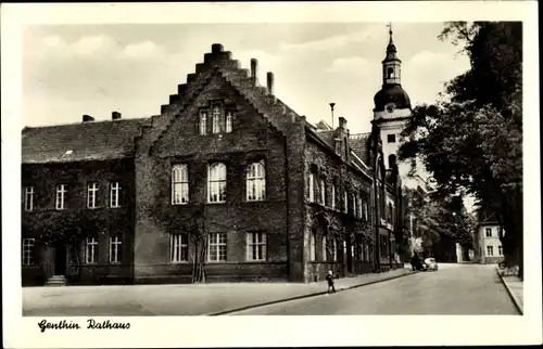 Ak Genthin am Elbe Havel Kanal, Rathaus