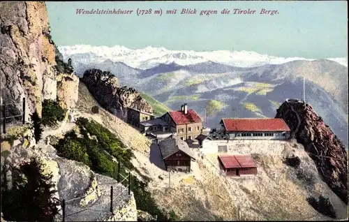 Ak Bayrischzell im Mangfallgebirge Oberbayern, Wendelsteinhaus m. Blick geg. Tiroler Berge