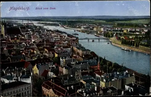 Ak Magdeburg an der Elbe, Blick vom Dom