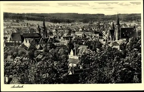 Ak Ansbach in Mittelfranken Bayern, Panorama