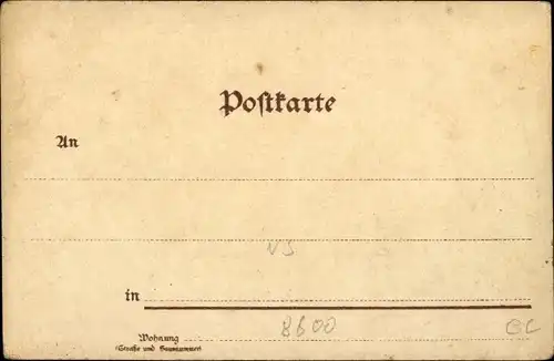 Litho  Bamberg in Oberfranken, Teilansichten, Holzbrand Imitation