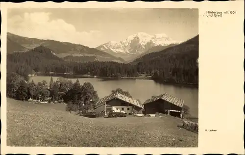 Ak Ramsau im Berchtesgadener Land Oberbayern, Hotel Post am Hintersee, Göll, Brett
