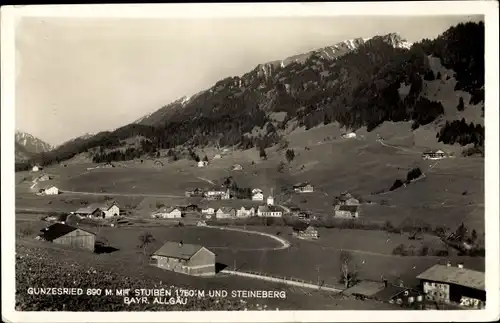 Ak Gunzesried Blaichach im Allgäu, Panorama mit Stuiben und Steineberg