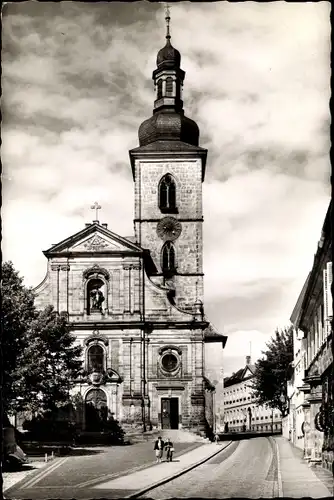 Ak Bamberg in Oberfranken, St. Jakobskirche mit Franziskaner Seminar, Antonianum