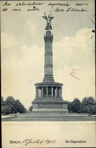 Ak Berlin Tiergarten, Siegessäule