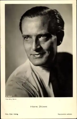 Ak Schauspieler Hans Stüwe, Portrait, Film Foto Verlag A 3623/1