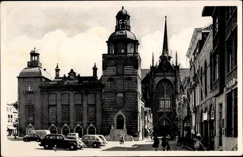 Ak Goes Zeeland Niederlande, Raadhuis met Magdalenakerk