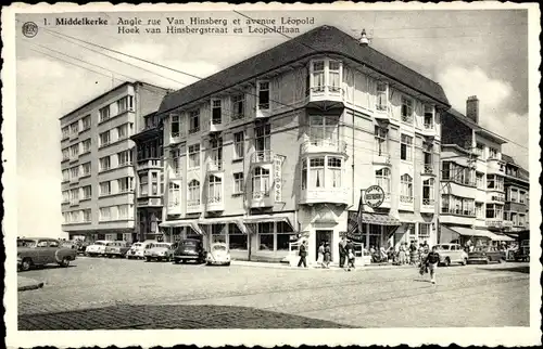 Ak Middelkerke Westflandern, Angle rue Van Hinsberg et avenue Leopold