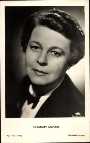 Ak Schauspielerin Elisabeth Markus, Portrait