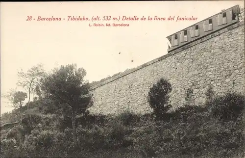 Ak Barcelona Katalonien Spanien, Tibidabo, funicular