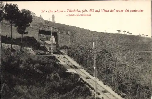 Ak Barcelona Katalonien Spanien, Tibidabo, funicular