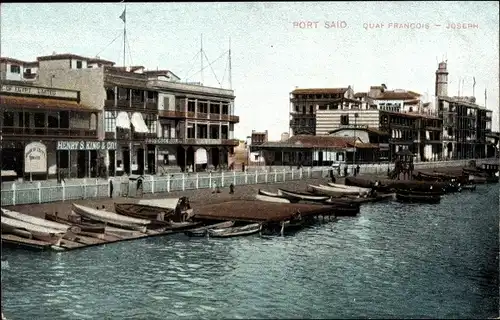 Ak Port Said Ägypten, Quai Francois Joseph