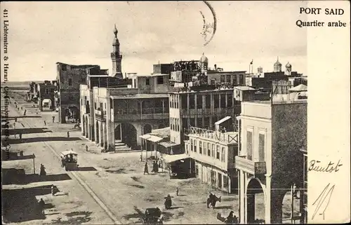 Ak Port Said Ägypten, Quartier arabe