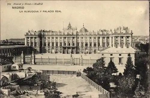 Ak Madrid Spanien,, La Almudena y Palacio Real