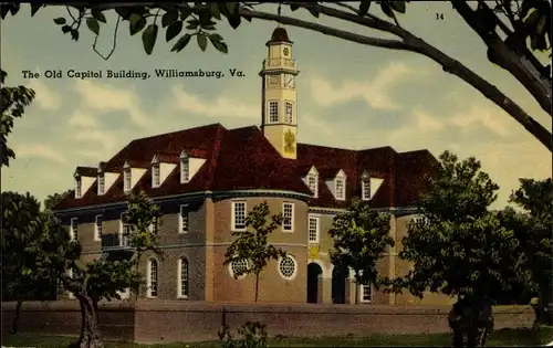 Ak Williamsburg Virginia USA, The Old Capitol Building