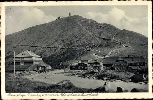 Ak Karpacz Krummhübel Schlesien, Dom Śląski, Schlesierhaus, Schneekoppe