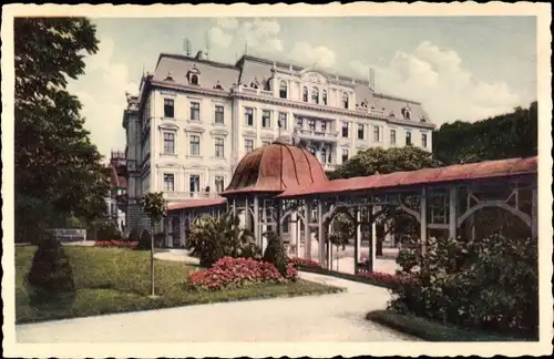 Ak Teplice Šanov Teplitz Schönau Region Aussig, Städtisches Kurhaus mit Wandelhalle