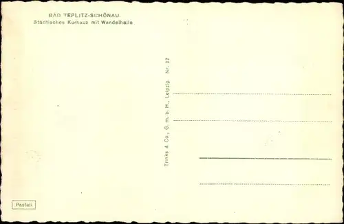Ak Teplice Šanov Teplitz Schönau Region Aussig, Städtisches Kurhaus mit Wandelhalle