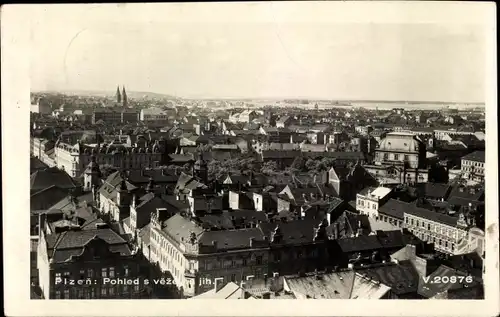 Ak Plzeň Pilsen Stadt, Panorama