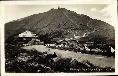 Ak Karpacz Krummhübel Schlesien, Dom Śląski, Schlesierhaus, Schneekoppe