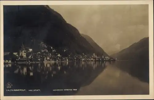 Ak Hallstatt im Salzkammergut Oberösterreich, Totalansicht