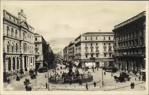 Ak Napoli Neapel Campania, Piazza della Borsa, Corso Umberto I.