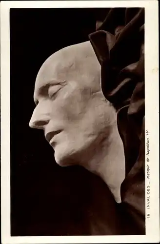 Ak Invalides, Masque de Napoleo I., Plastik