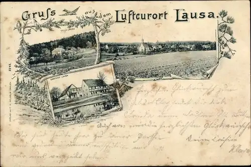 Ak Lausa Belgern in Sachsen, Villa und Gasthof Lausa