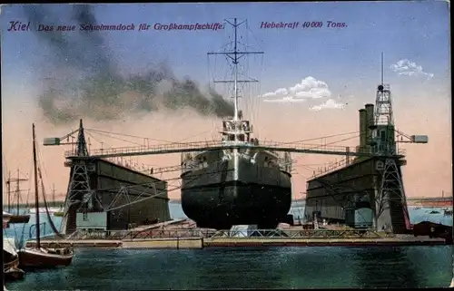 Ak Kiel Schleswig Holstein, Schwimmdock für Großkampfschiffe