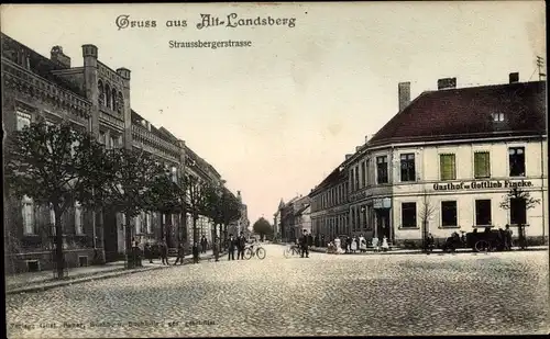 Ak Altlandsberg in der Mark, Straussberger Straße, Strausberger Straße, Gasthof Gottlieb Fincke