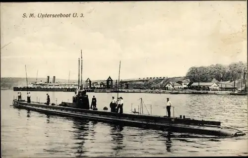 Ak Deutsches U Boot, SM U 3, Unterseeboot, Kaiserliche Marine