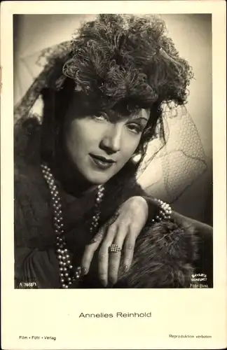 Ak Schauspielerin Annelies Reinhold, Portrait