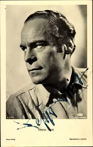 Ak Schauspieler Sepp Rist, Portrait, Ross Verlag Nr. A 2727/1, Autogramm