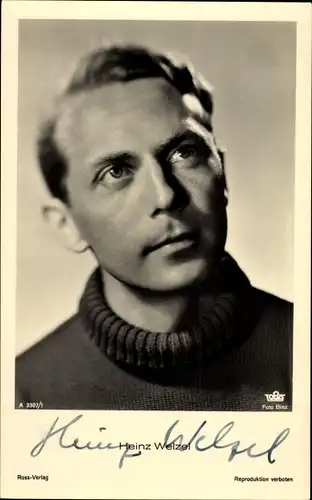 Ak Schauspieler Heinz Welzel, Portrait, Autogramm
