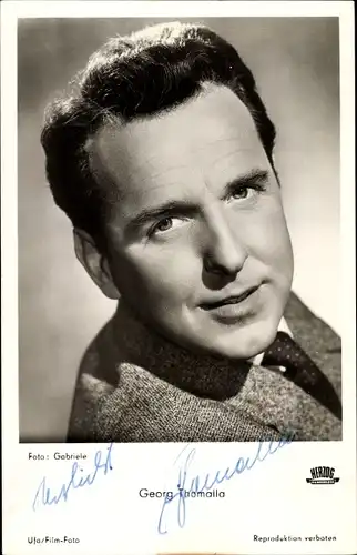 Ak Schauspieler Georg Thomalla, Portrait, UFA Film, Autogramm