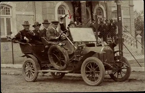 Foto Ak Auto, Automobil, Fahrgäste