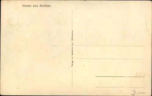 Ak Serbien, Drei Männer in Volkstrachten, Revolver