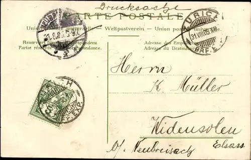 Präge Briefmarken Wappen Ak Zürich Stadt Schweiz, Stadtansicht