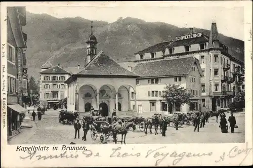 Ak Brunnen Kt Schwyz, Kapellplatz