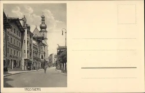 Ak Trostberg in Oberbayern, Straßenpartie, Buchdruckerei Trostberger Wochenblatt