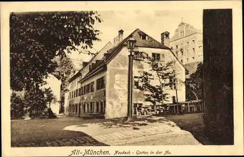 Ak Au München Bayern, Neudeck-Garten in der Au