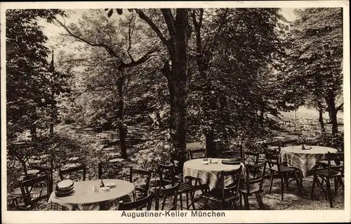 Ak München, Augustiner-Keller, Terrasse