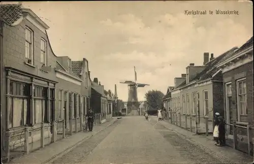 Ak Wissekerke Zeeland Niederlande, Kerkstraat, Windmühle