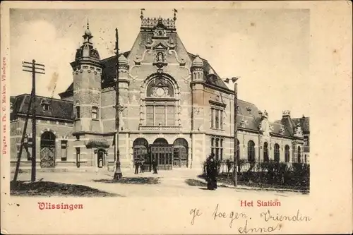 Ak Vlissingen Zeeland Niederlande, Het Station, Bahnhof