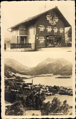 Foto Ak Schliersee in Oberbayern, Geschäftshaus, Panorama